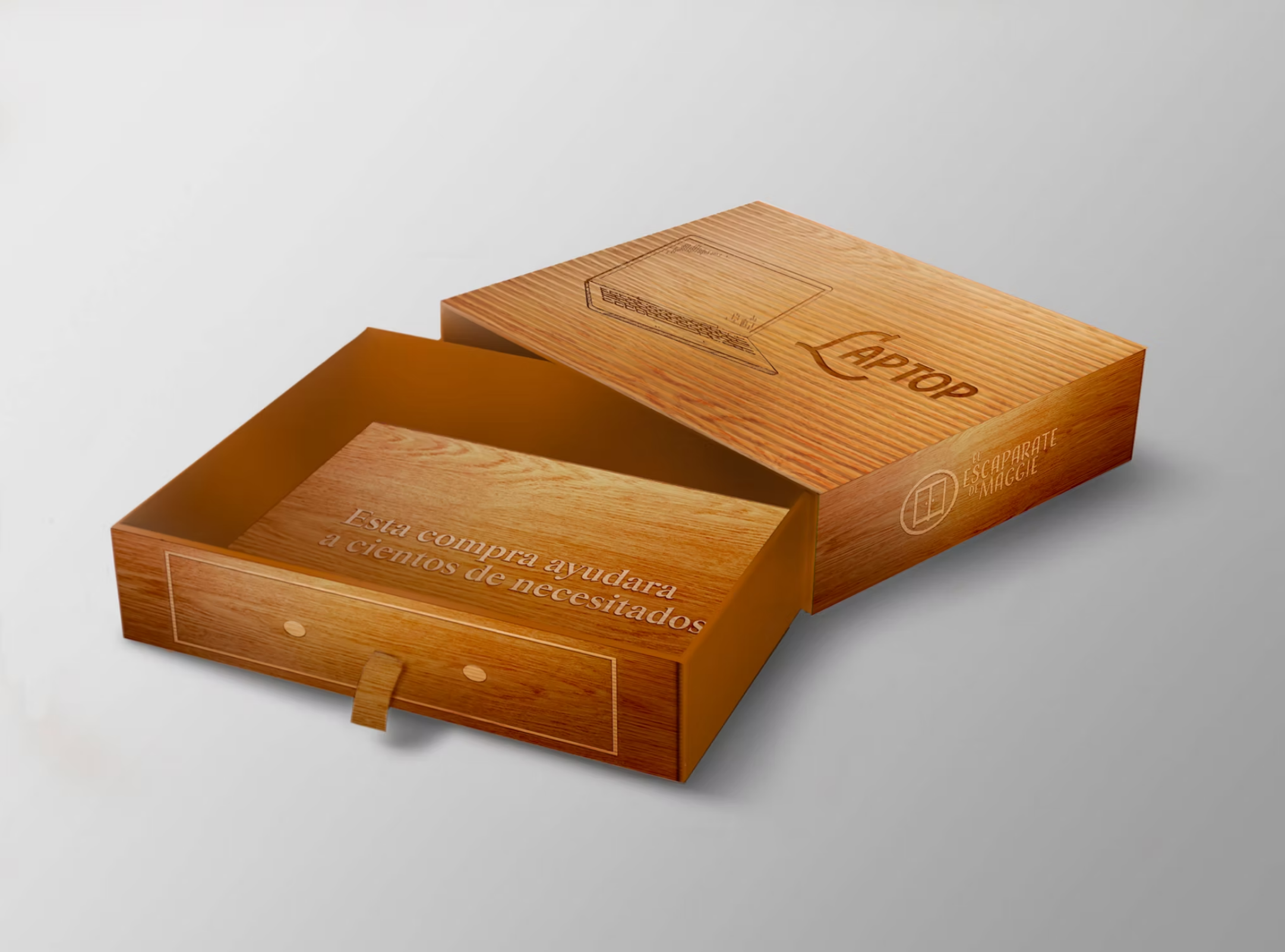 Packaging concept in warm wood texture